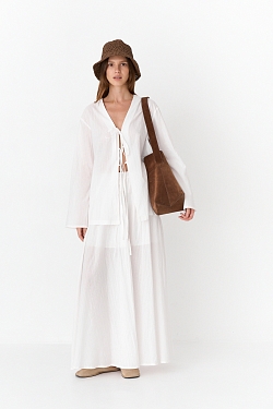 Юбка макси из хлопкового жаккарда