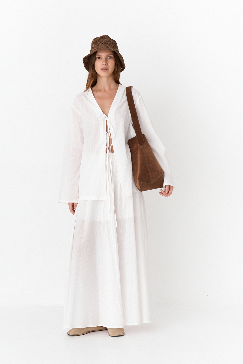 Юбка макси из хлопкового жаккарда