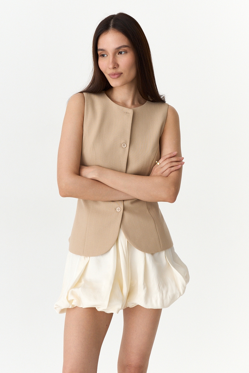 Жилет из смесового льна и тенсела