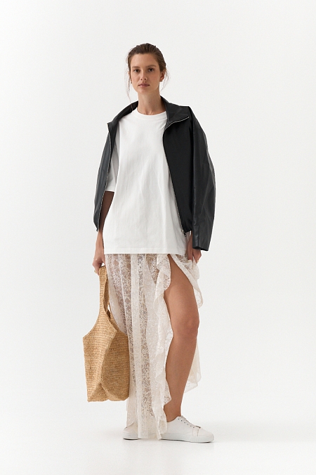 Юбка из кружева с рюшей