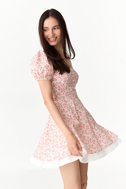 Платье мини на пуговицах из хлопка