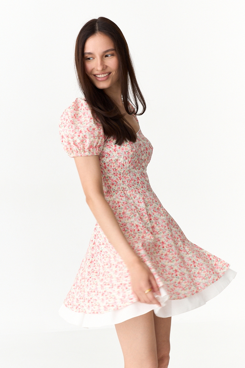 Платье мини на пуговицах из хлопка