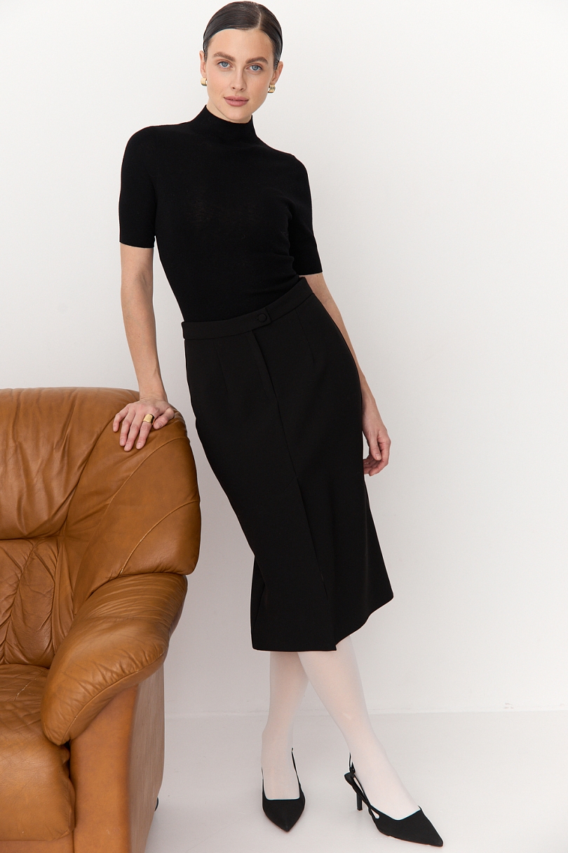 Топ с воротником стойка из мериноса