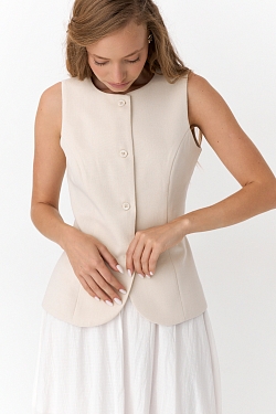 Жилет из смесового льна и тенсела