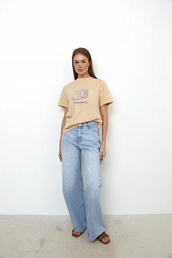 Джинсы wide leg с завышенной талией