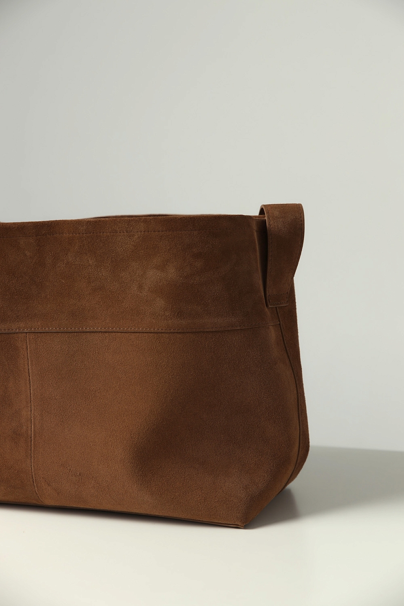 Сумка шоппер из натуральной замши