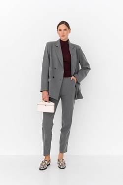 Жакет двубортный в полоску