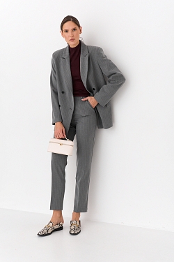 Жакет двубортный в полоску