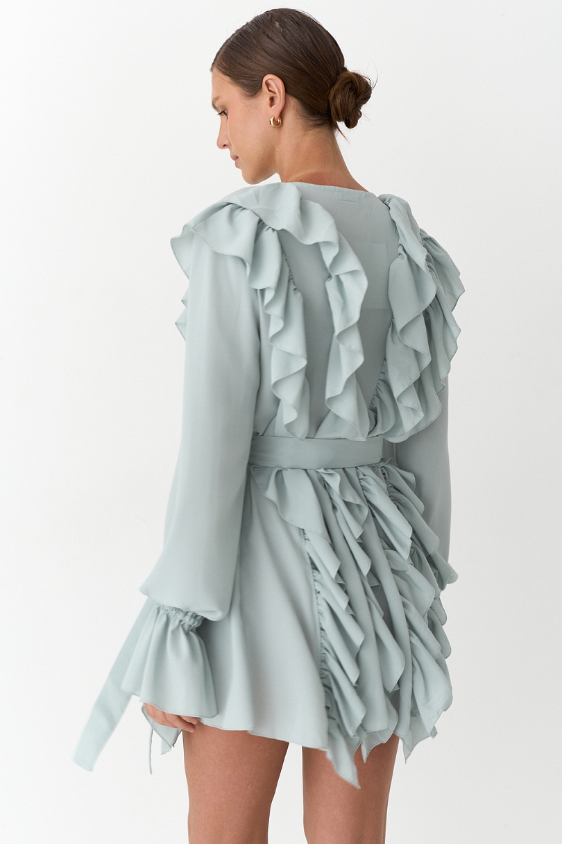 Платье с драпировкой и шнуровкой