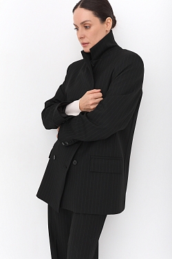 Жакет двубортный в полоску