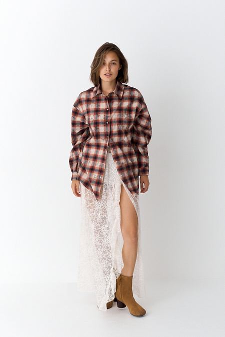 Рубашка в клетку оверсайз