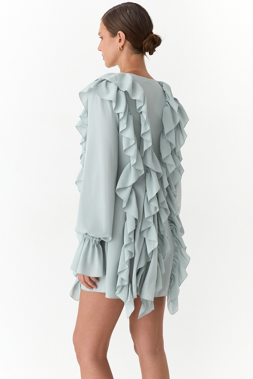 Платье с драпировкой и шнуровкой