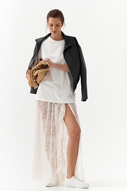 Юбка из кружева с рюшей