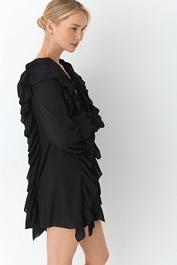 Платье с драпировкой и шнуровкой