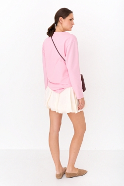 Лонгслив свободный из трикотажа велюр