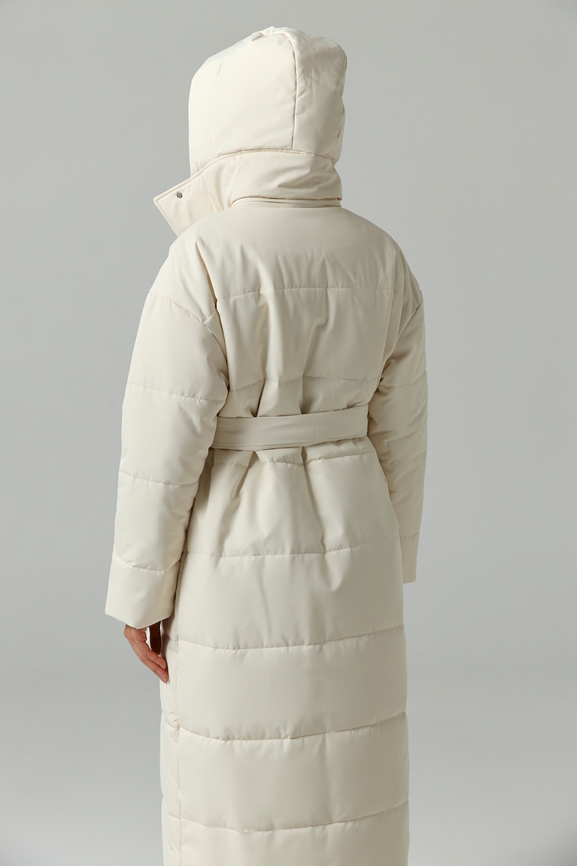 Пуховик удлиненный со съемным капюшоном