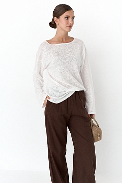 Лонгслив из 100% трикотажного льна