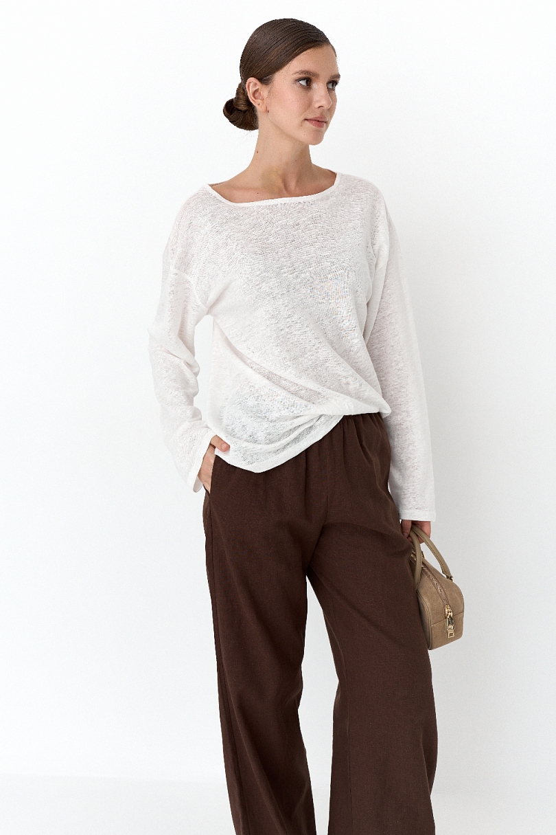 Лонгслив из 100% трикотажного льна