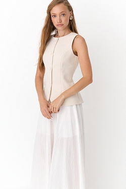 Жилет из смесового льна и тенсела