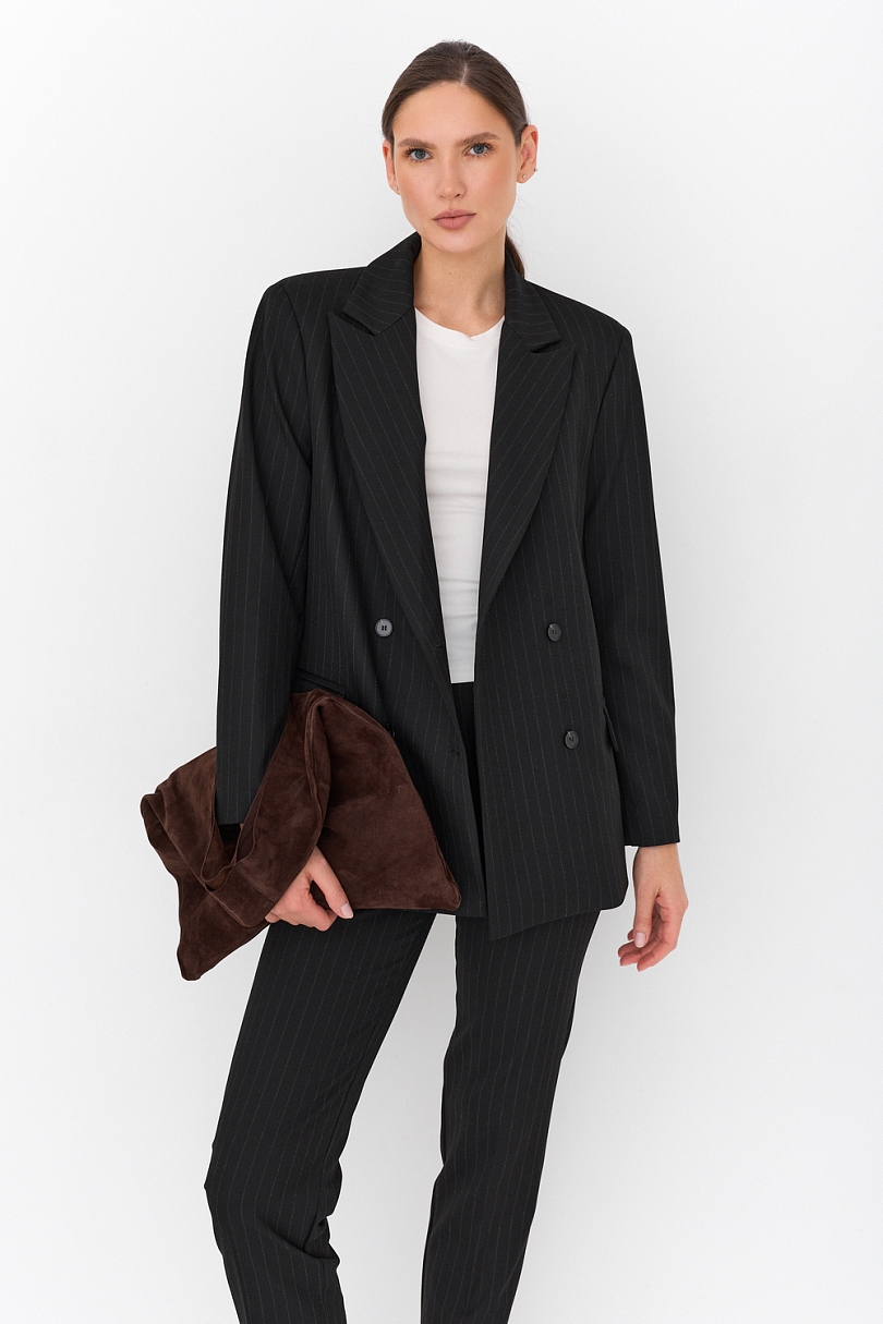Жакет двубортный в полоску