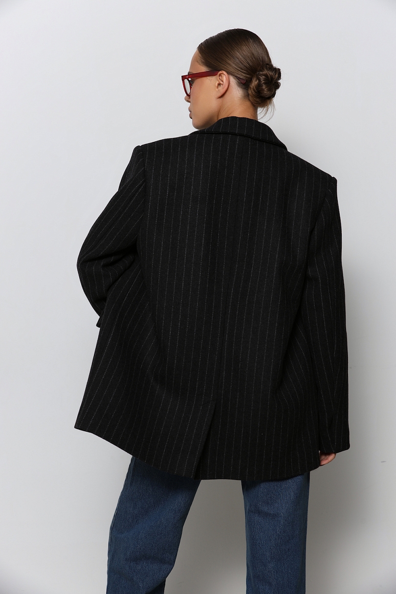 Пальто-бушлат в полоску