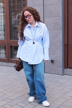 Рубашка приталенная с ассиметрией