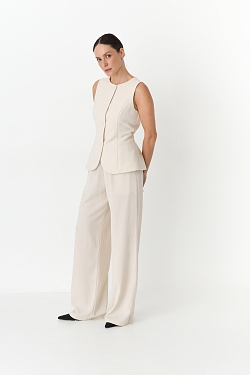 Жилет из смесового льна и тенсела