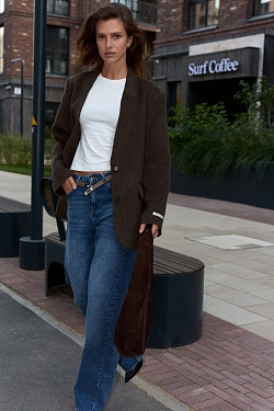 Джинсы прямые с завышенной посадкой