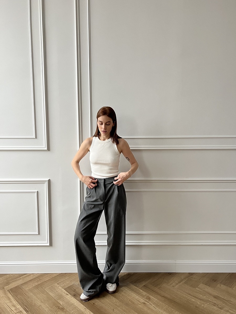 Брюки палаццо в полоску