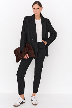 Жакет двубортный в полоску