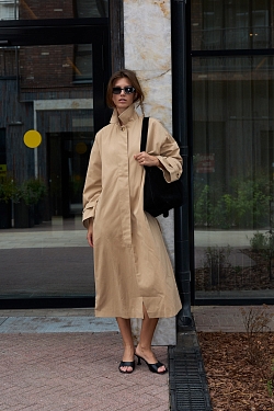 Тренч однобортный из 100% хлопка с пропиткой