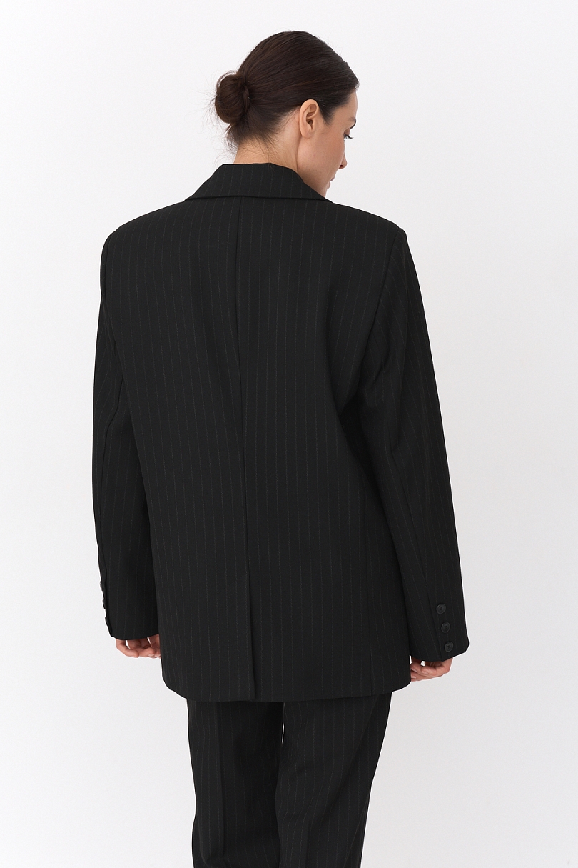 Жакет двубортный в полоску