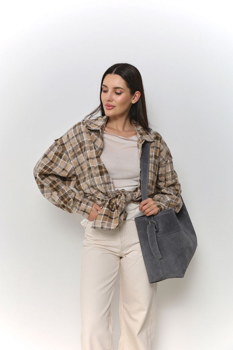 Сумка шоппер из натуральной замши