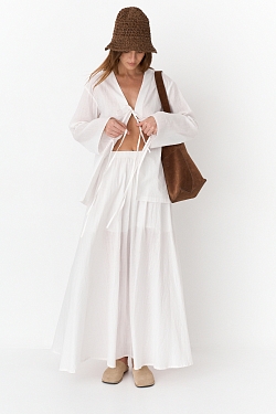 Юбка макси из хлопкового жаккарда