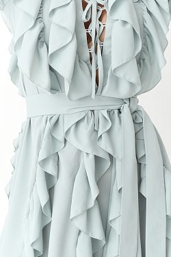 Платье с драпировкой и шнуровкой