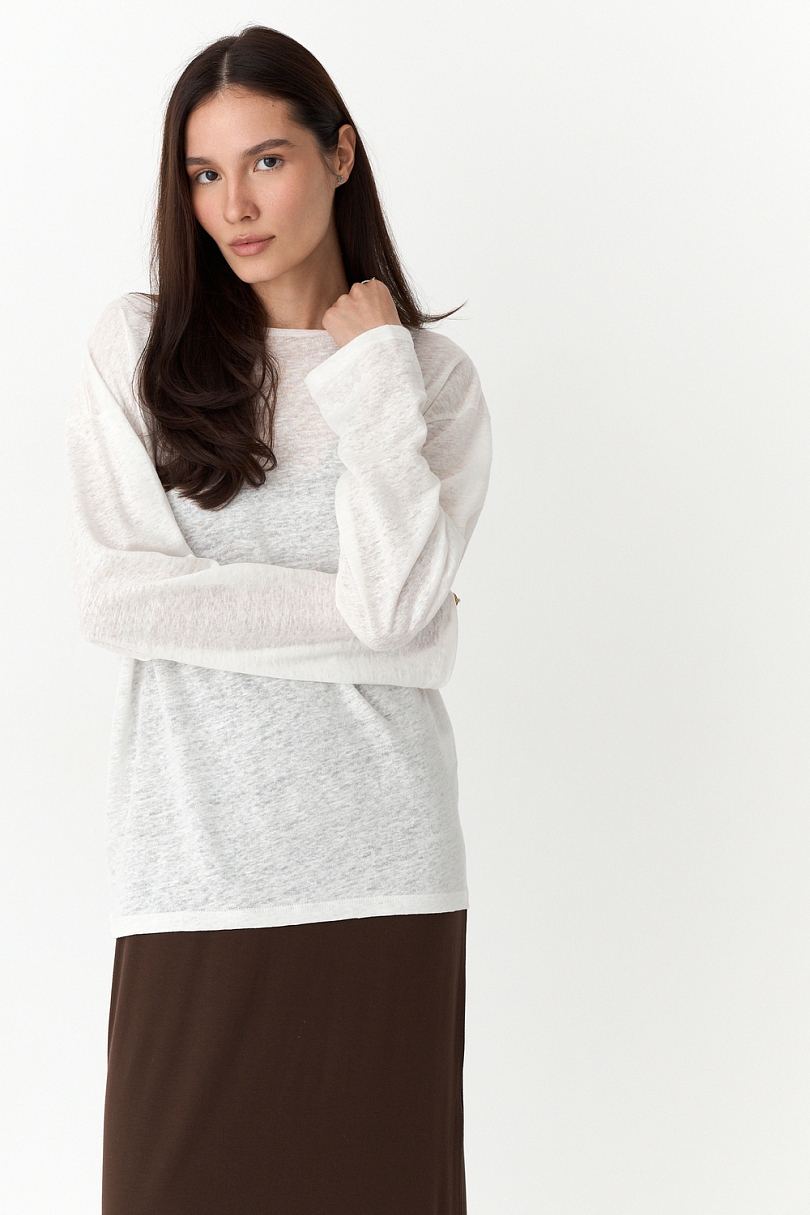 Лонгслив из 100% трикотажного льна