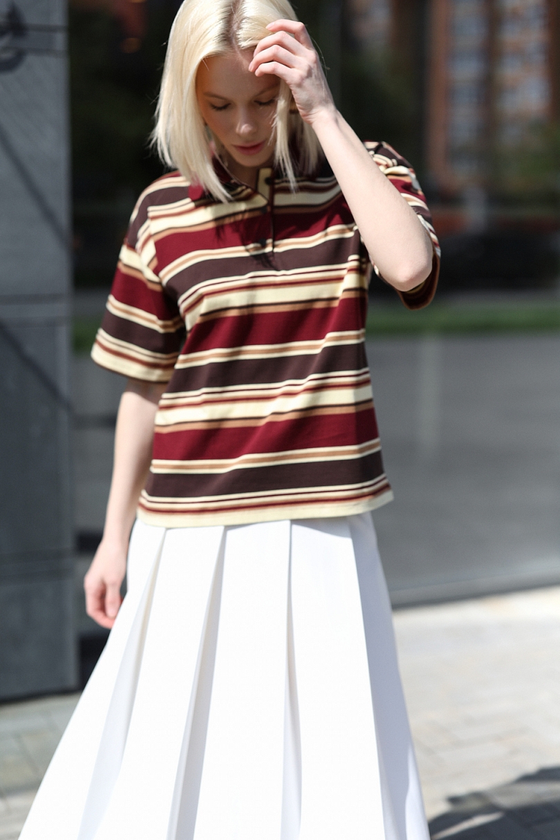 Футболка-поло в полоску