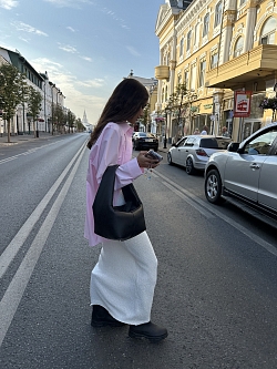 Юбка макси из хлопкового трикотажа букле