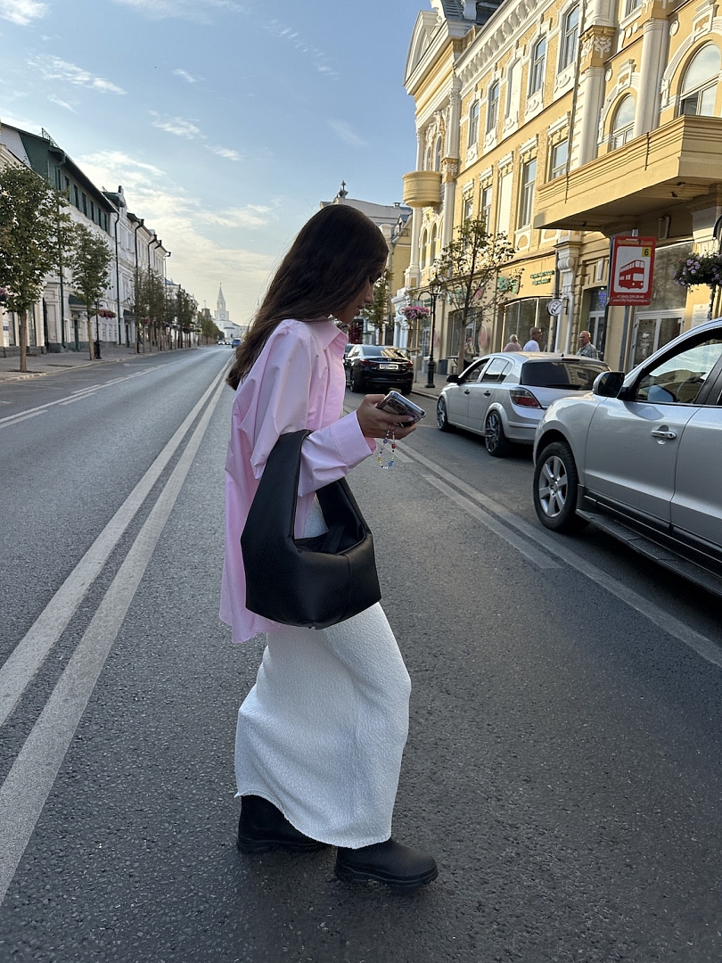 Юбка макси из хлопкового трикотажа букле