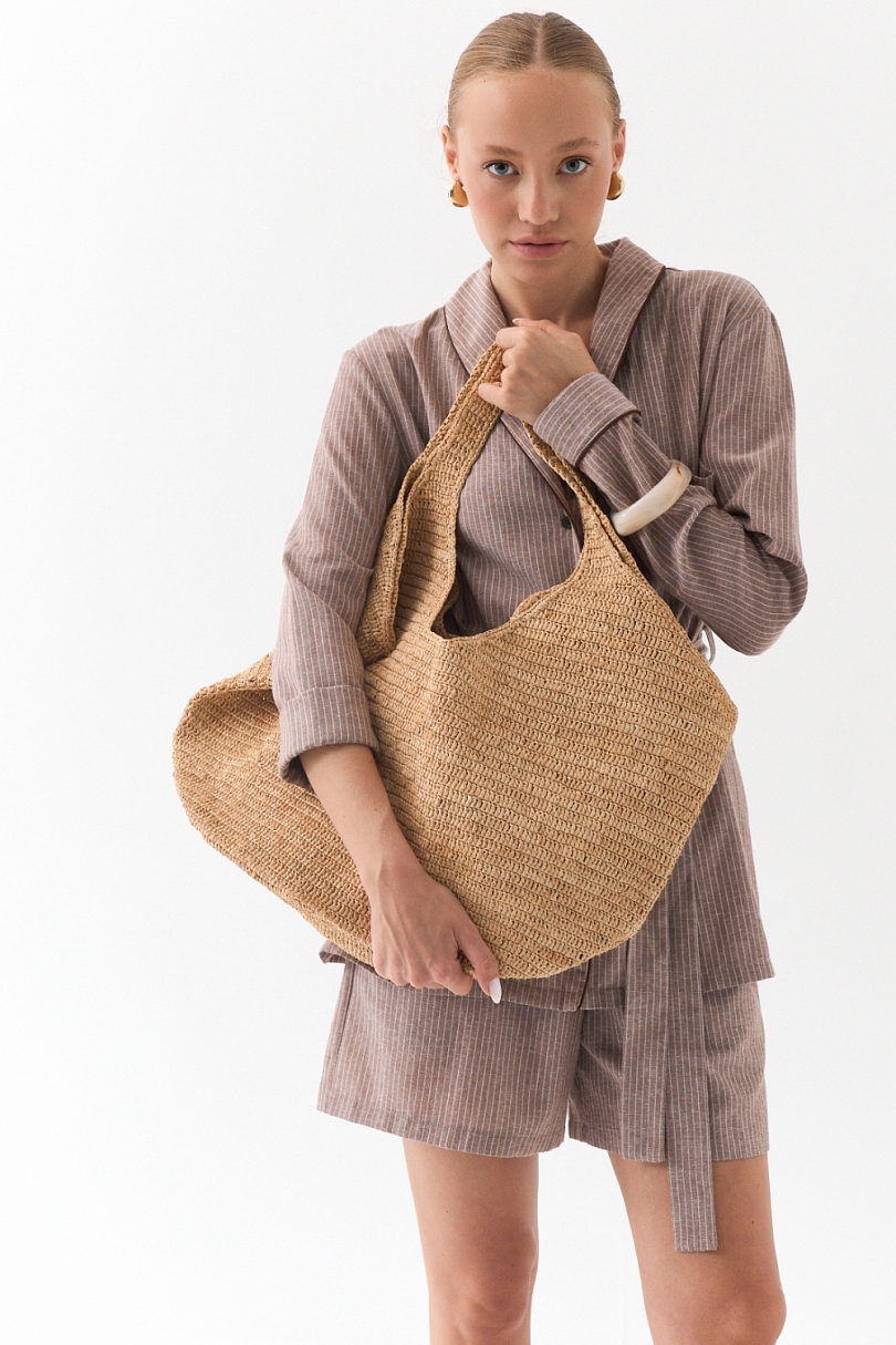 Сумка-шоппер из рафии