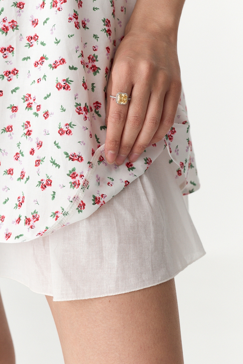 Платье мини на пуговицах из хлопка