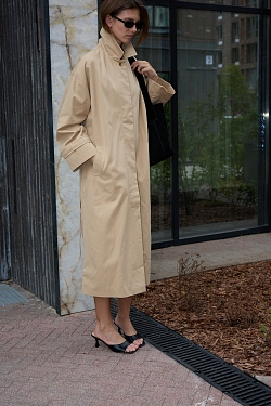 Тренч однобортный из 100% хлопка с пропиткой