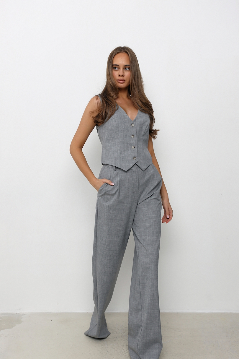 Брюки палаццо шерстяные