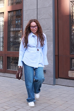 Рубашка приталенная с ассиметрией