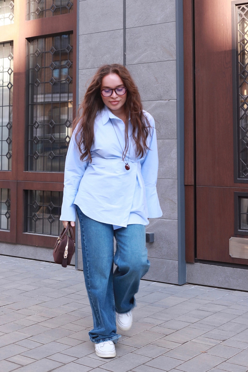 Рубашка приталенная с ассиметрией