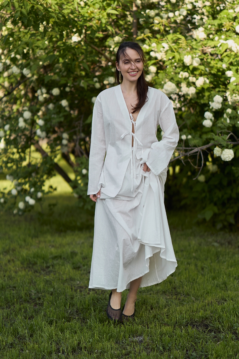 Юбка макси из хлопкового жаккарда