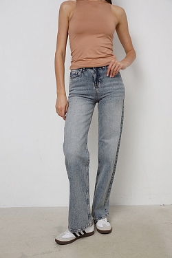 Джинсы прямые с завышенной посадкой