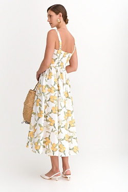 Сарафан из хлопка с лимонами миди