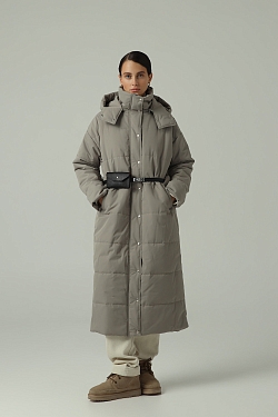 Пуховик удлиненный со съемным капюшоном