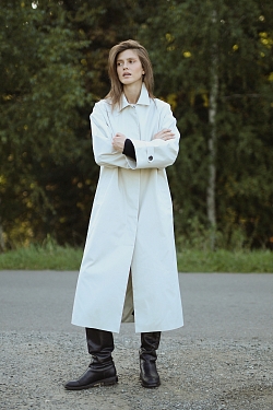 Тренч однобортный из 100% хлопка с пропиткой